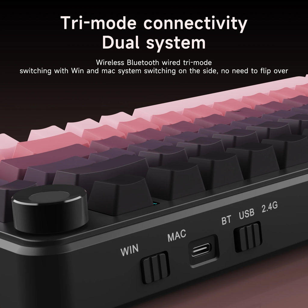 AJAZZ AK820 MAX/MAX Plus Gaming Keyboard Tri Mode 8000mAh Gasket TFT Screen Hot Plug Mechanical Keyboard Customized PC Accessory