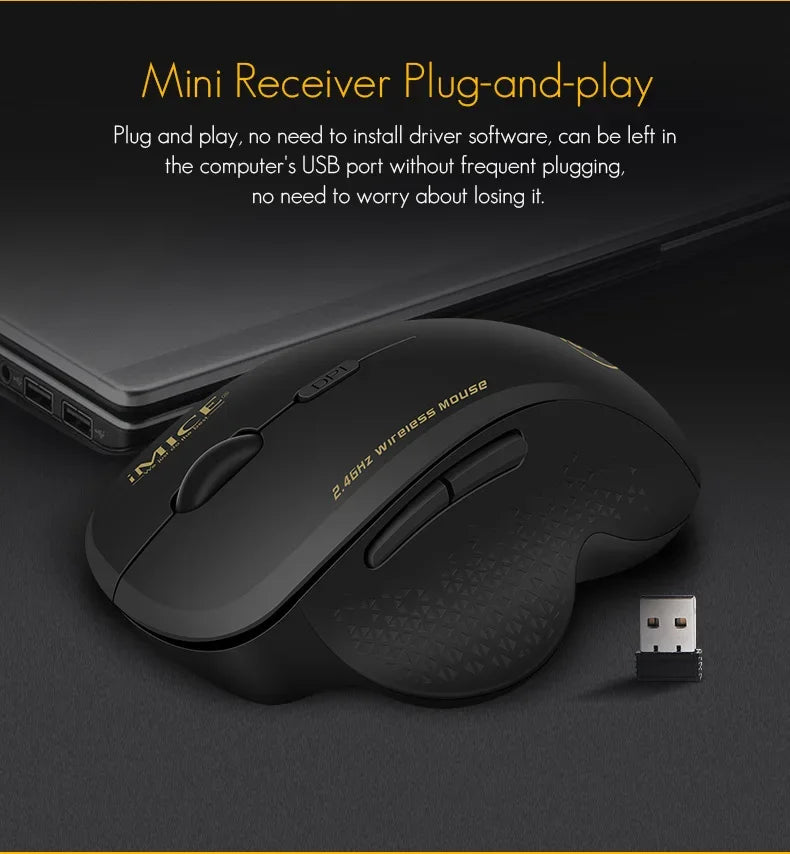 NexusClick 2.4G Wireless Silent Mouse 6 Buttons Ergonomic