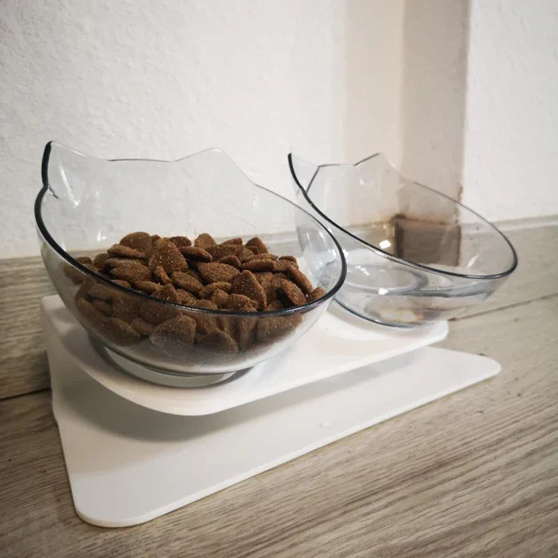 Non-Slip Double Pet Bowl with Stand – Cat & Dog Feeder