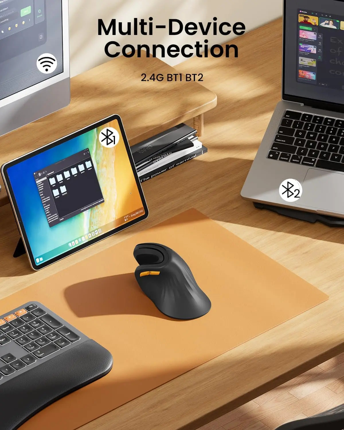 ProtoArc EM11 Ergonomic Vertical Wireless Mouse Rechargeable