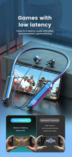 Wireless Neckband Earphones Bluetooth 5.3 LED Waterproof Magnetic