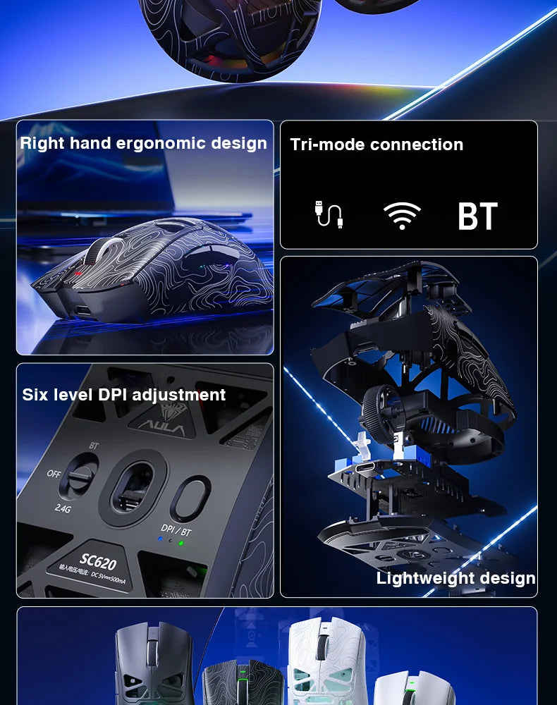 AULA SC620 Wireless Gaming Mouse 12000 DPI RGB