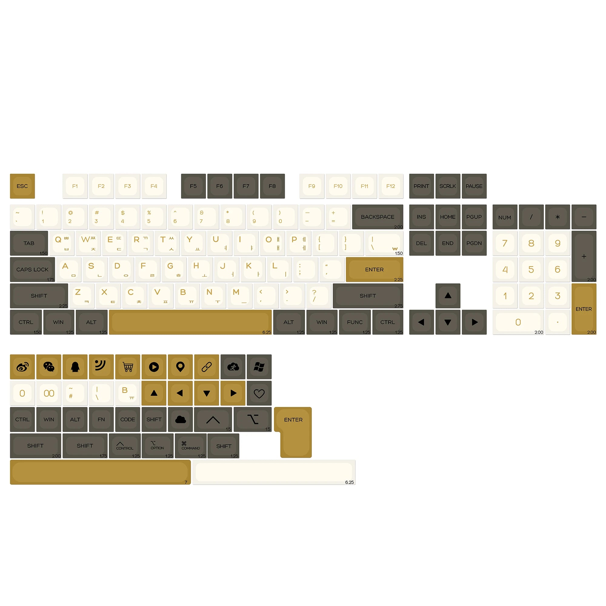 KBDiy Korean GMK Minimal KOA PBT Keycaps
