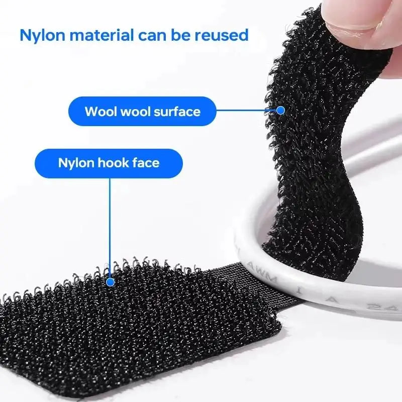 Reusable Cable Ties 20pcs Self-Adhesive Desk Cord Organizer
