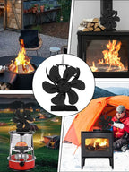 6-Blade Eco Fireplace Fan – Heat-Powered Stove Fan