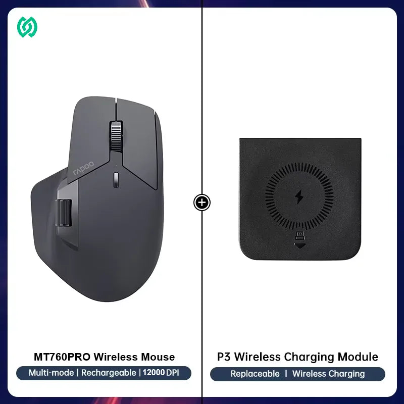 Rapoo MT720PRO Wireless Mouse 12000 DPI NearLink Bluetooth