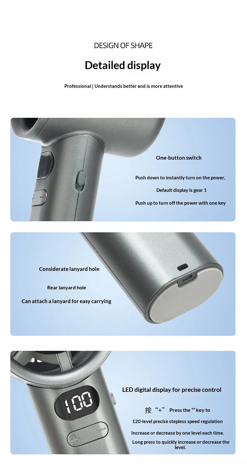 HOMEFISH Portable Handheld Ice Cooling Fan – 400mAh USB