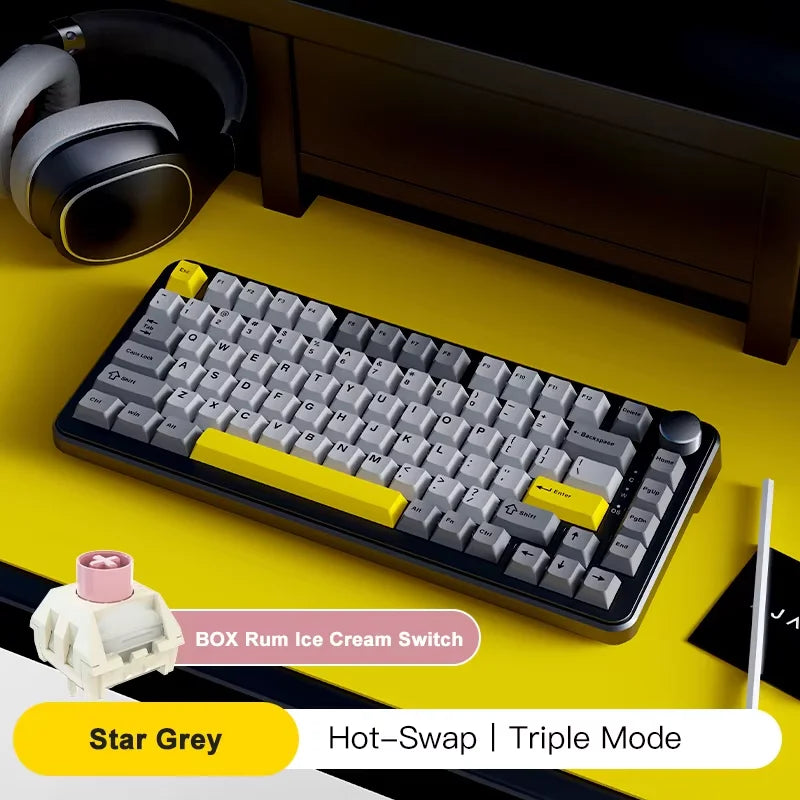 AJAZZ AK820 MAX/MAX Plus Gaming Keyboard Tri Mode 8000mAh Gasket TFT Screen Hot Plug Mechanical Keyboard Customized PC Accessory