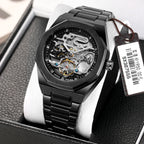 SKROX 1174 Gold Diamond Skeleton Automatic Watch