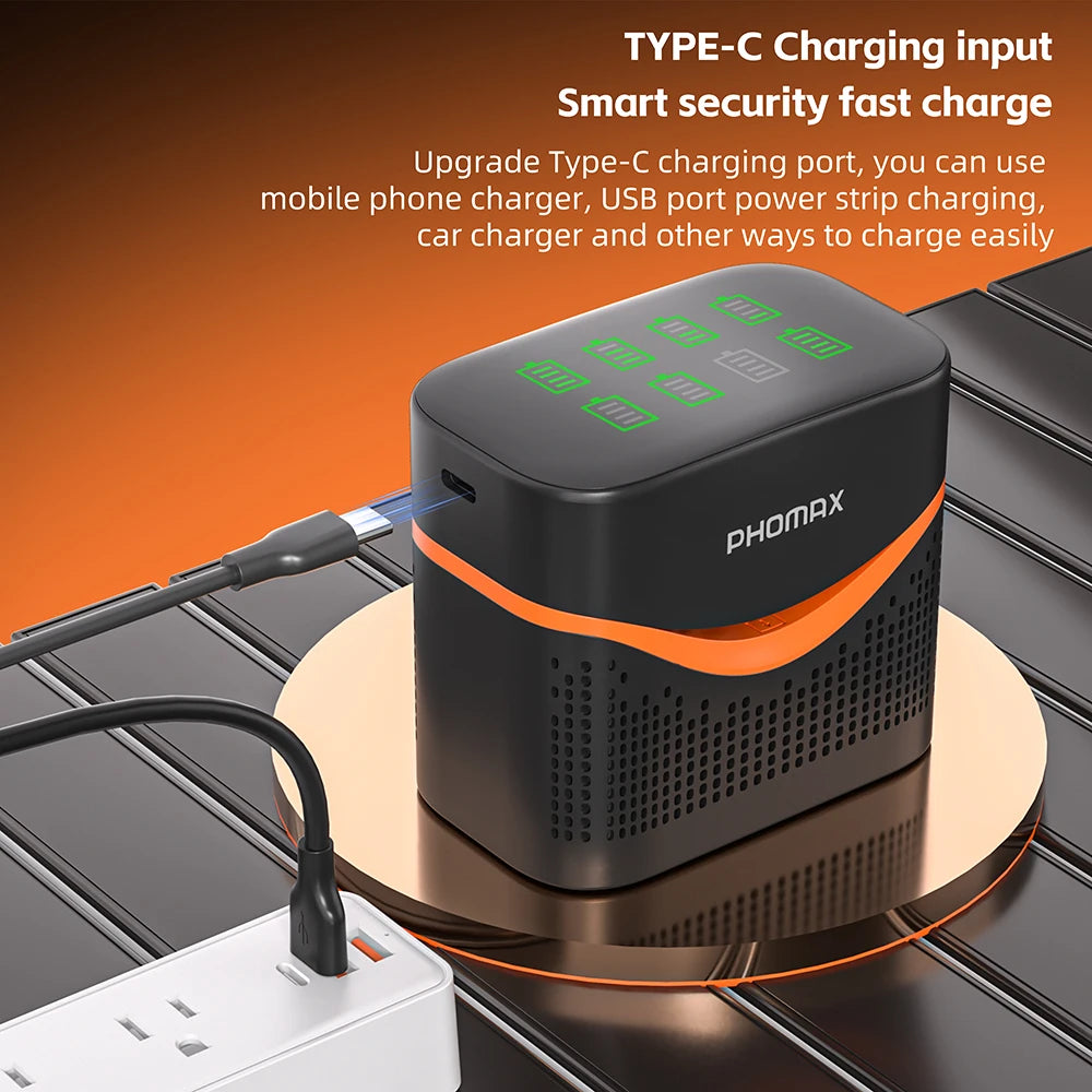 PHOMAX 1.5V Rechargeable Lithium Battery AA & AAA with Charger