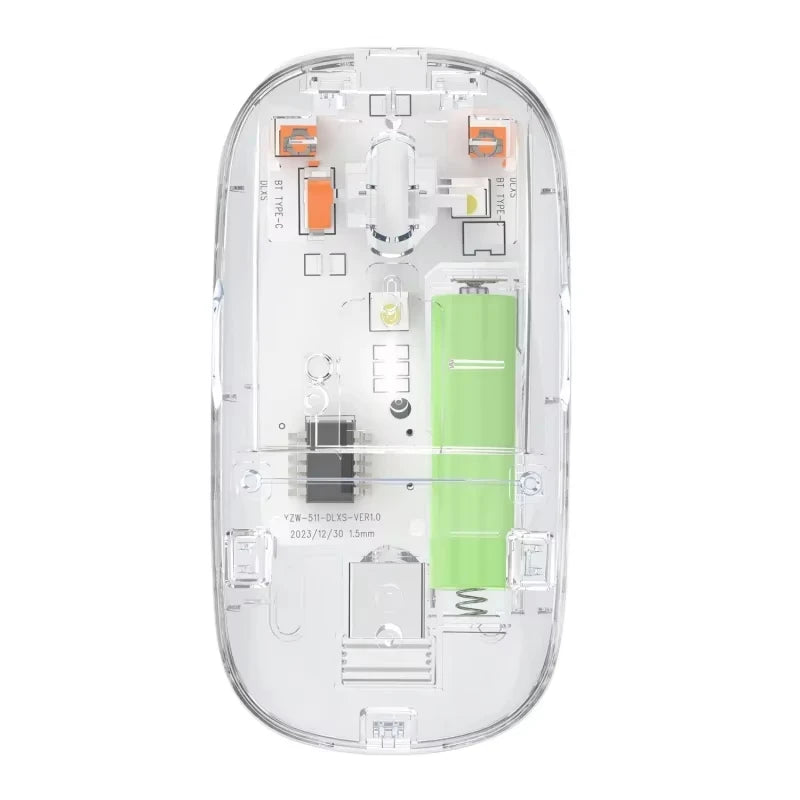 KEBIDUMEI Transparent Wireless Mouse Bluetooth Dual Mode Silent