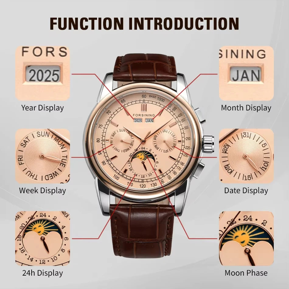 Forsining Men's Moon Phase Automatic Watch