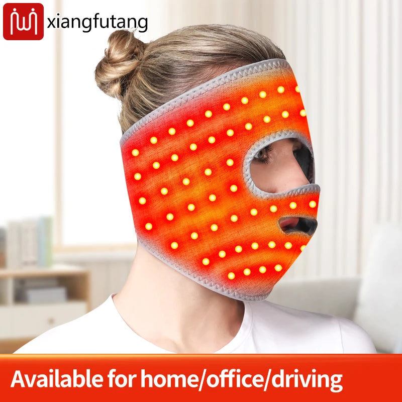 Electric Heated Facial Mask – Red Light Massager for Muscle Relaxation
