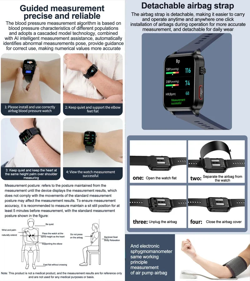 Air Pump Blood Pressure Smart Watch 2026