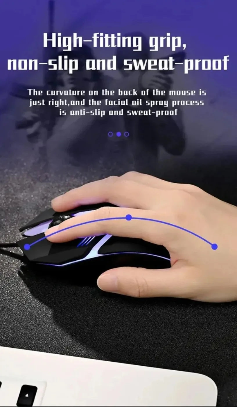 USB RGB Wired Gaming Mouse 1600 DPI Ergonomic Backlit