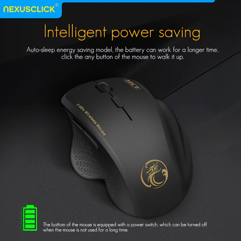 NexusClick 2.4G Wireless Silent Mouse 6 Buttons Ergonomic