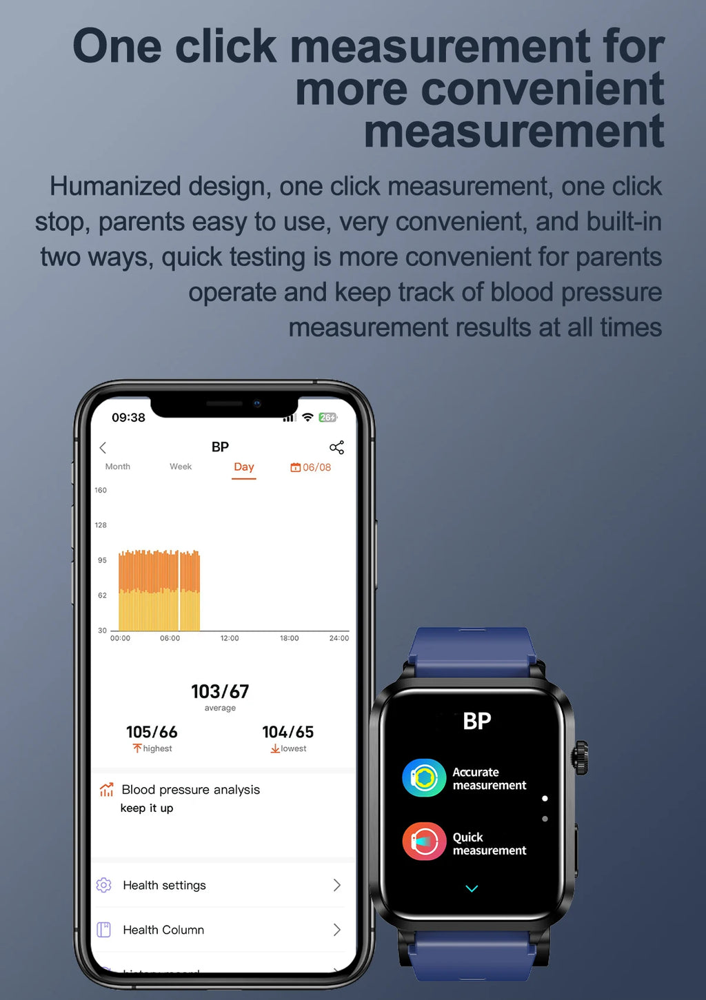 Air Pump Blood Pressure Smart Watch 2026