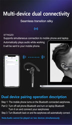 Wireless Bluetooth Headset Noise Cancelling Handsfree Business