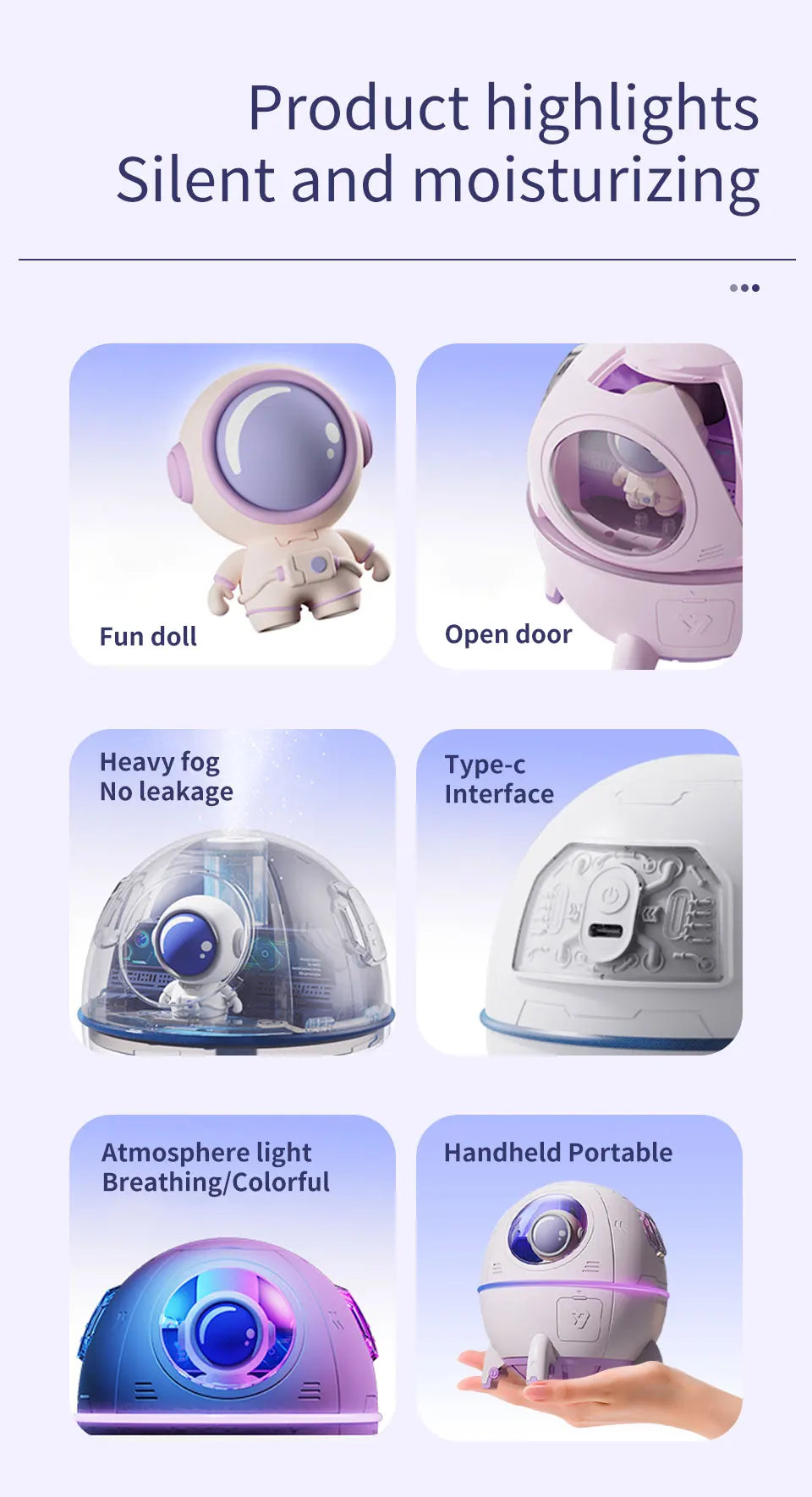 Space Capsule LED Night Light & Humidifier