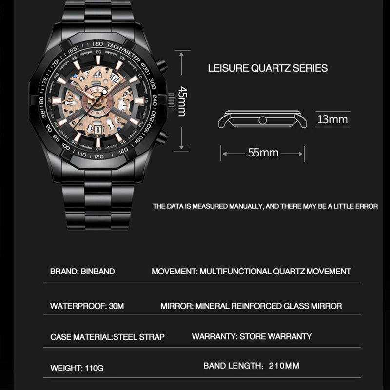 BINBOND S033 Men's Business Quartz Watch