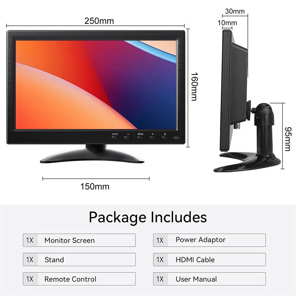 10.1" Touch Gaming Monitor 1366x768 HDMI VGA BNC