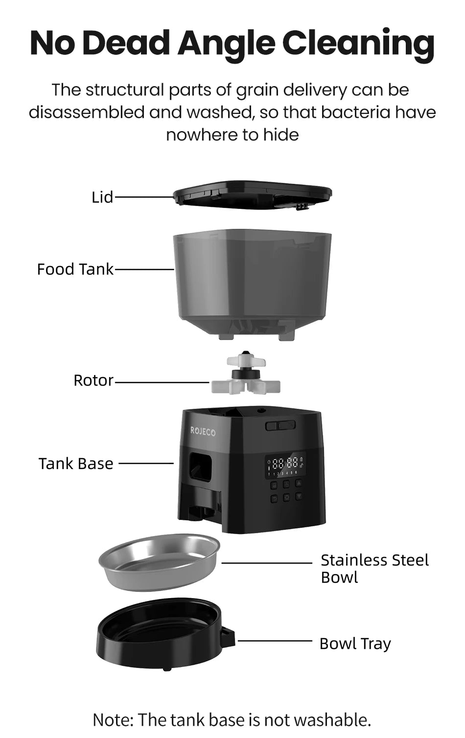 ROJECO Automatic Pet Feeder – Button Version