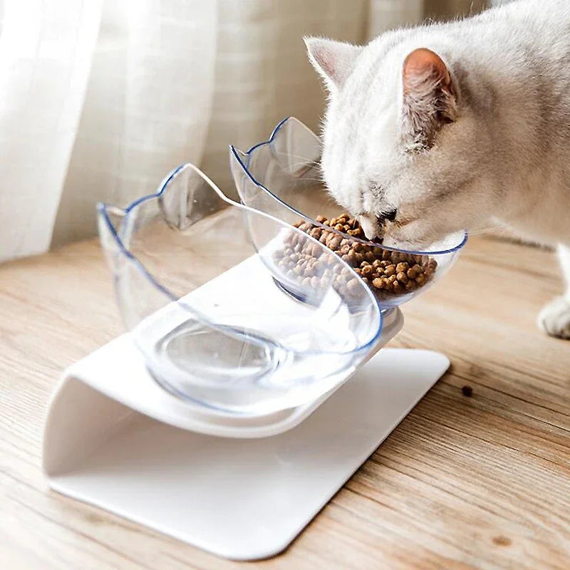 Non-Slip Double Pet Bowl with Stand – Cat & Dog Feeder