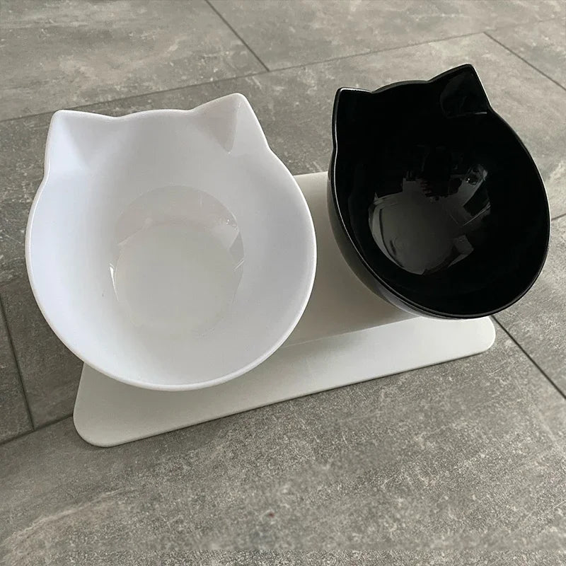 Non-Slip Double Pet Bowl with Stand – Cat & Dog Feeder
