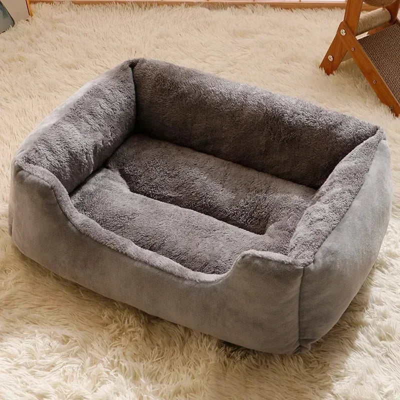Cozy Cat & Dog Cushion Bed – Warm Winter Basket House