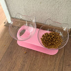 Non-Slip Double Pet Bowl with Stand – Cat & Dog Feeder
