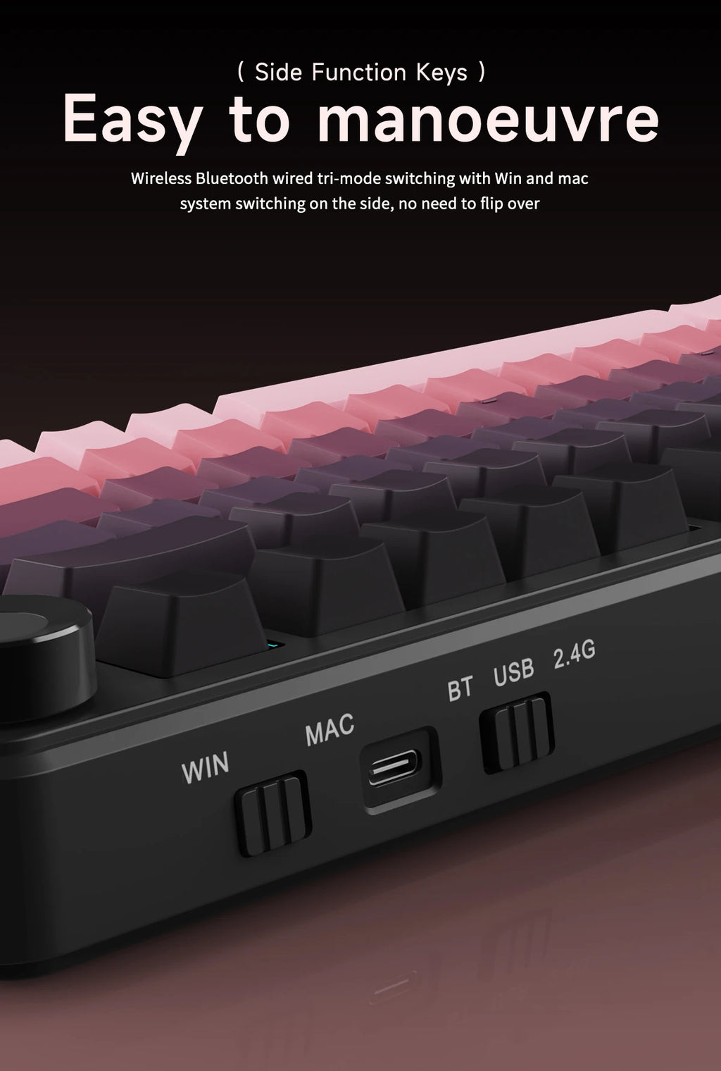AJAZZ AK820 MAX/MAX Plus Gaming Keyboard Tri Mode 8000mAh Gasket TFT Screen Hot Plug Mechanical Keyboard Customized PC Accessory