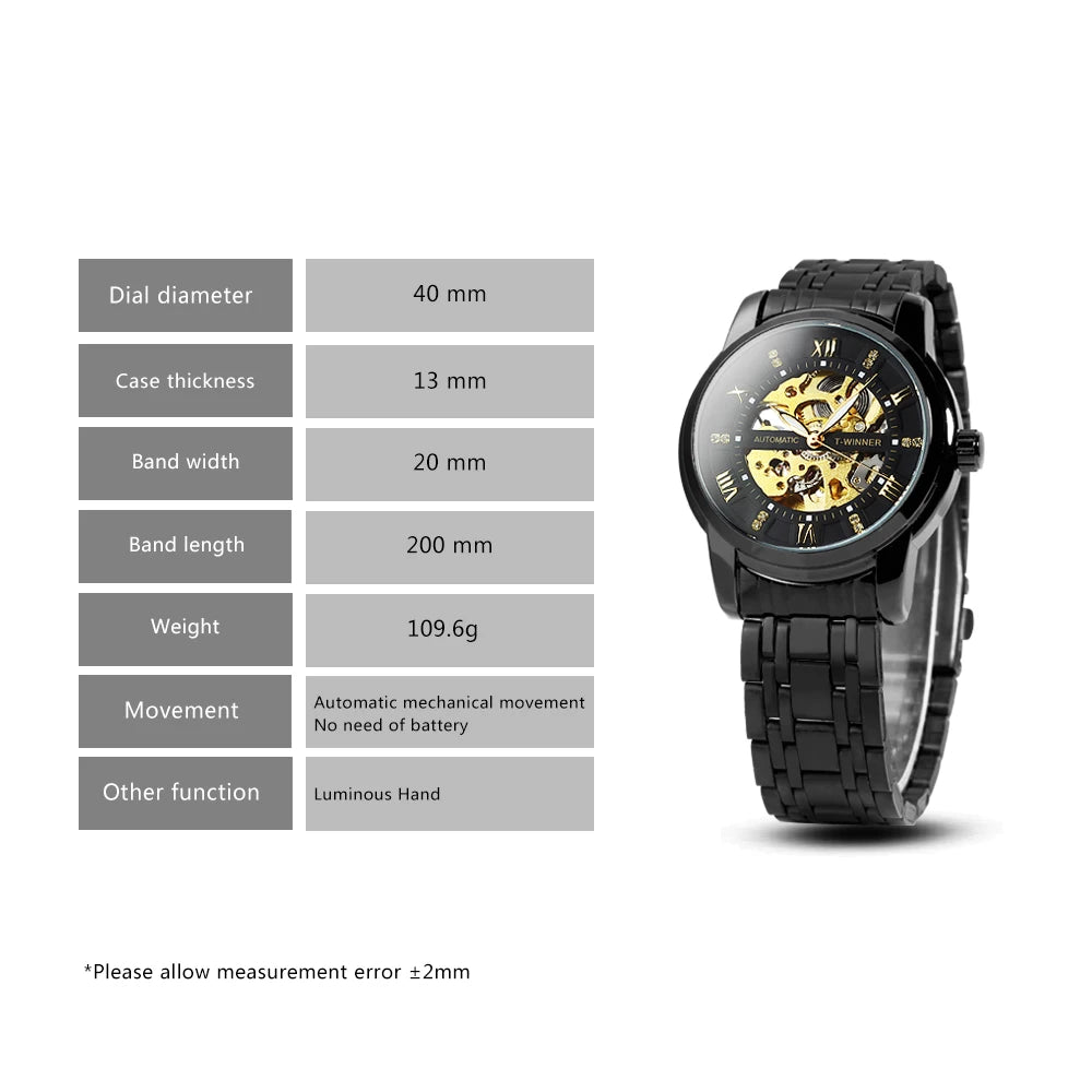 WINNER 528 Men's Skeleton Automatic Watch
