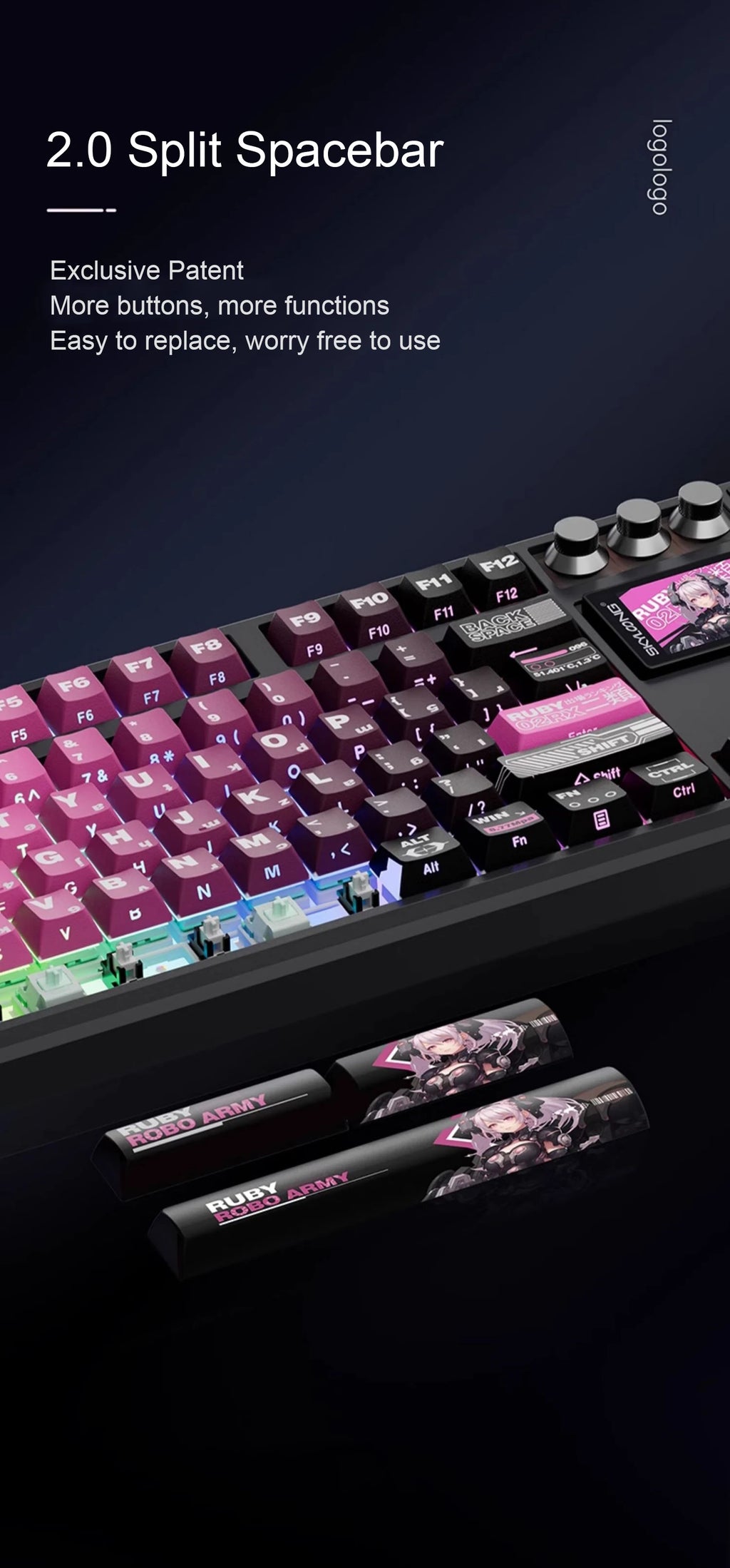 SKYLOONG GK104 Pro Mechanical Keyboard Wireless Gaming Keyboard Full-Size RGB PBT Keycap Hot-swap Silent Switch PC Accessories