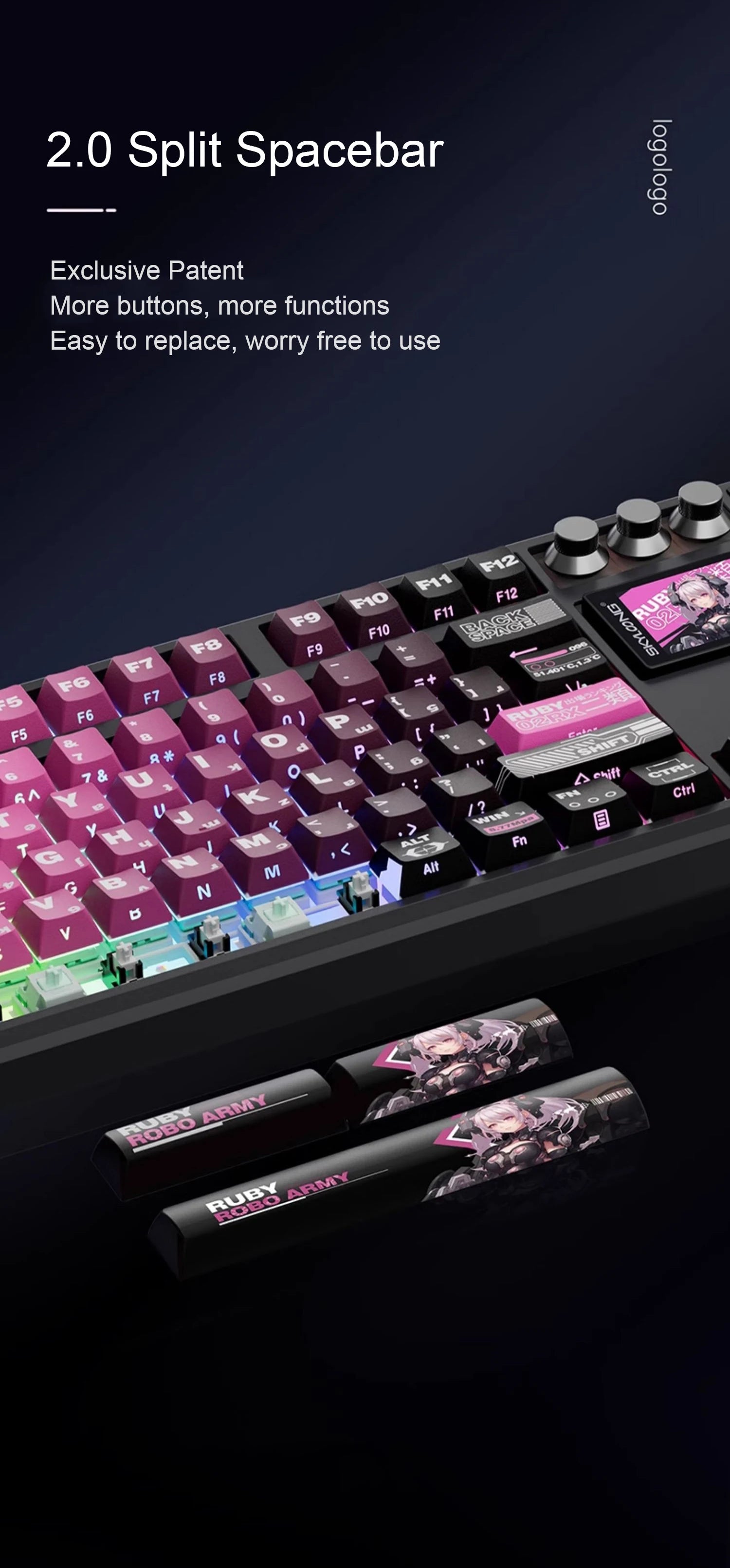 SKYLOONG GK104 Pro Mechanical Keyboard Wireless Gaming Keyboard Full-Size RGB PBT Keycap Hot-swap Silent Switch PC Accessories