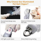 Pet Nail Clipper with LED Light – Cat, Dog & Rabbit