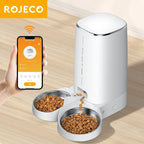 ROJECO WiFi Smart Double Cat Feeder