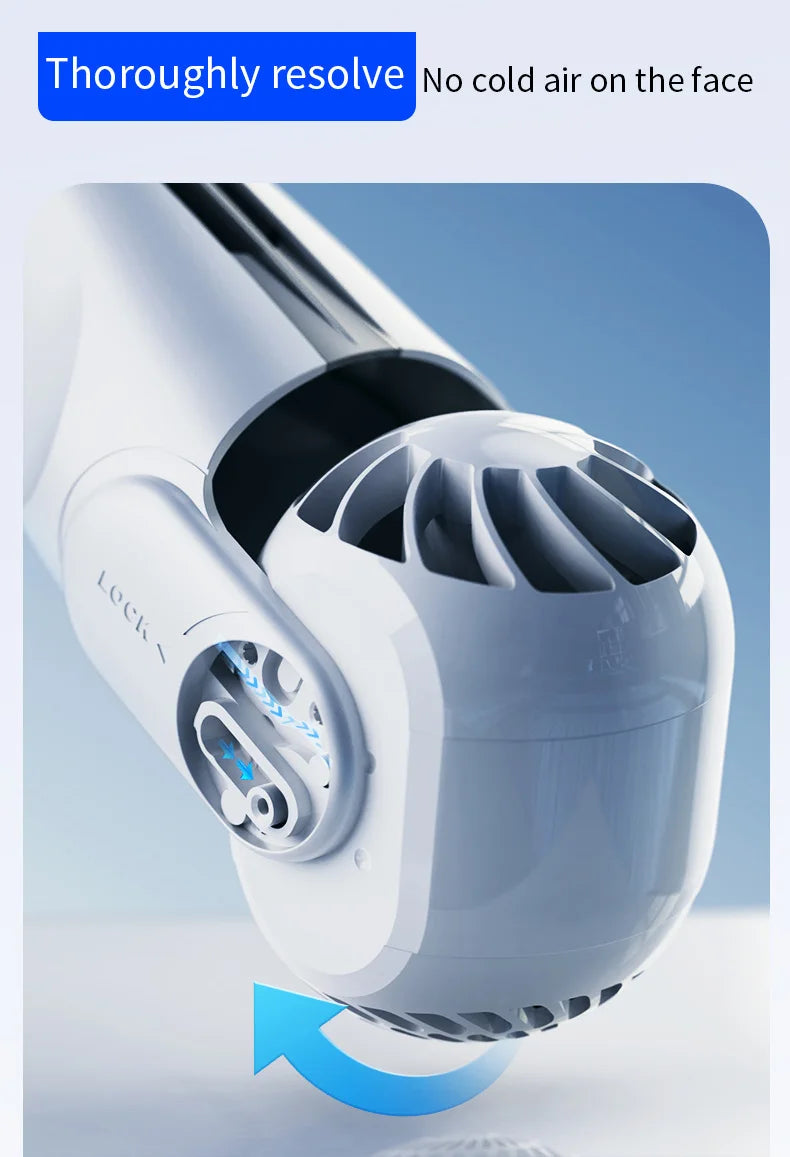 Rotor Bladeless Neck Fan – USB Rechargeable Turbo Cooling Fan