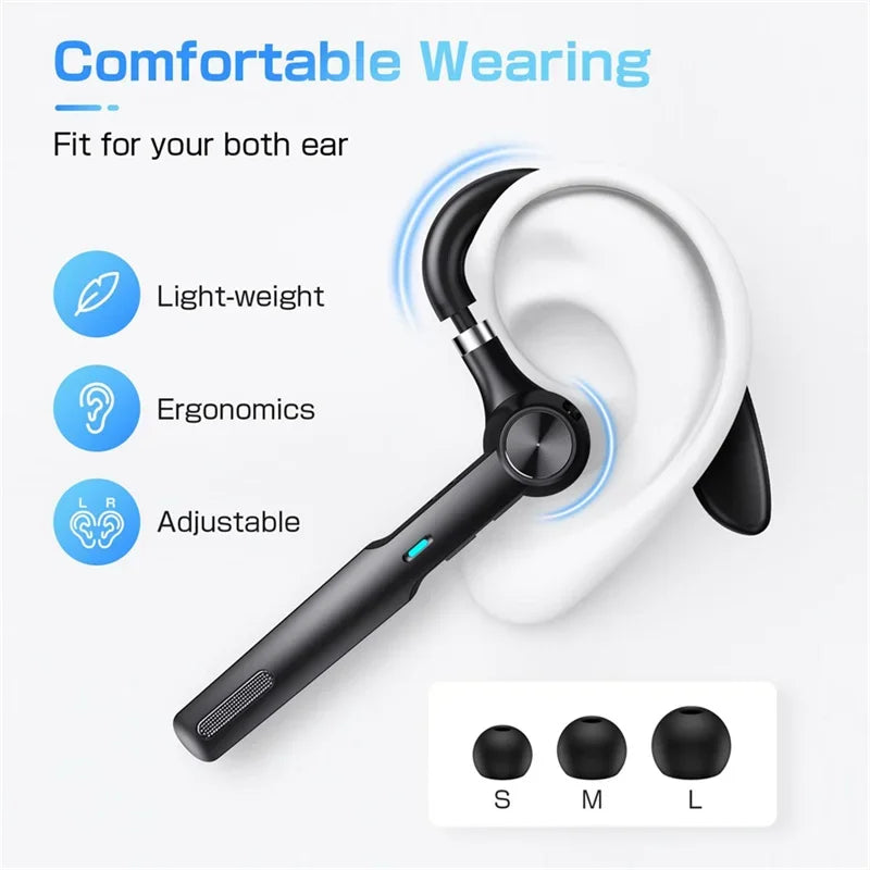 Wireless Bluetooth Headset Noise Cancelling Handsfree Business