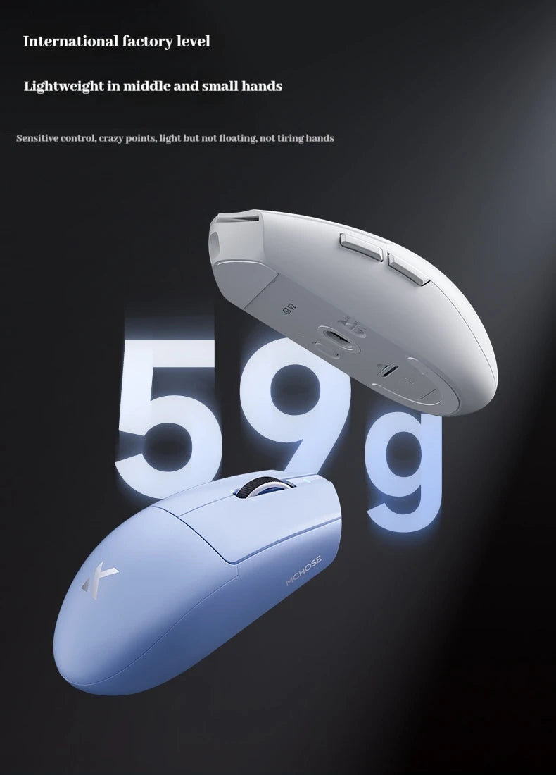 MCHOSE G3 V2 Pro Gaming Mouse Wireless Tri-mode PAW3395 800mAh Charging Lightweight Ergonomics Esports Mouse PC Office Accessori