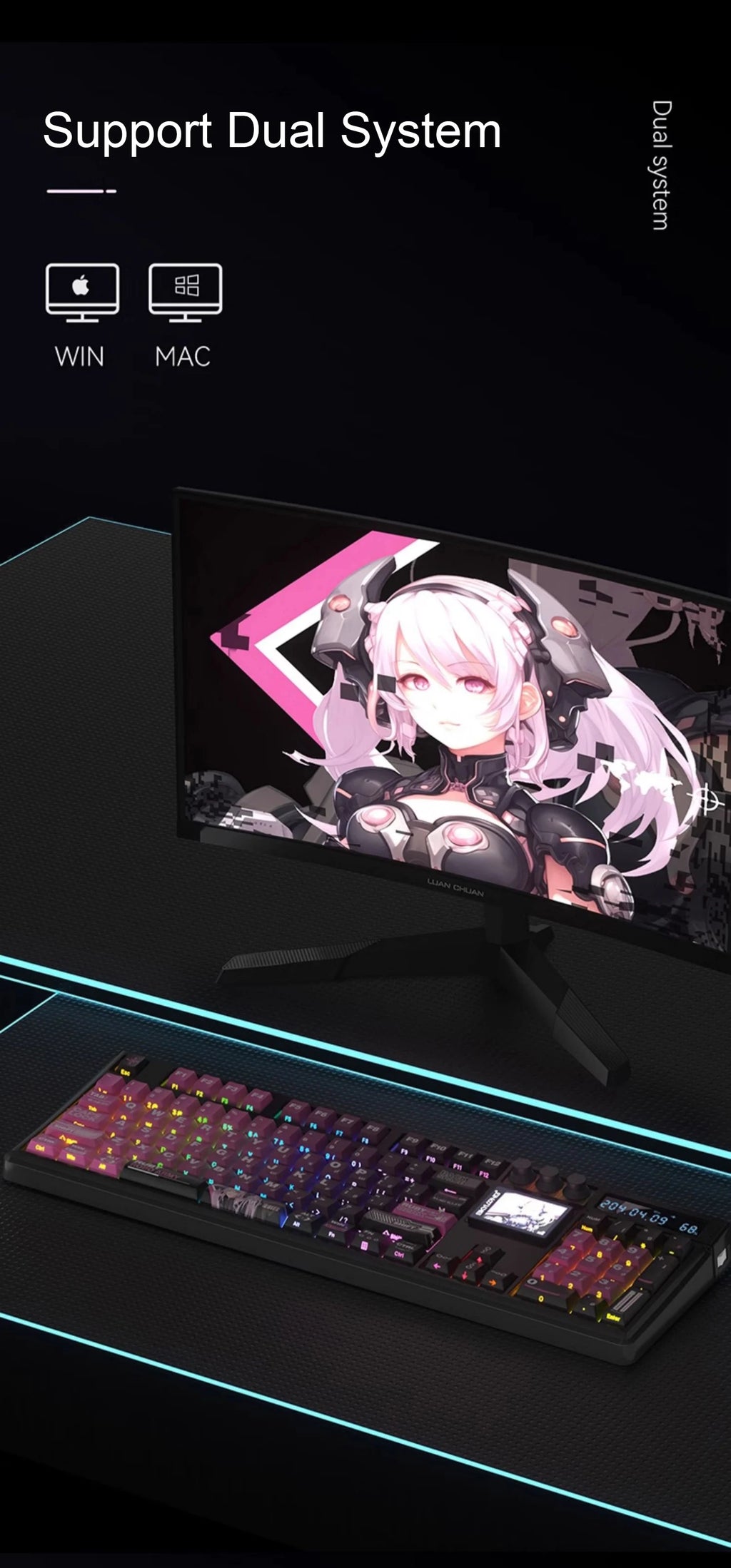 SKYLOONG GK104 Pro Mechanical Keyboard Wireless Gaming Keyboard Full-Size RGB PBT Keycap Hot-swap Silent Switch PC Accessories