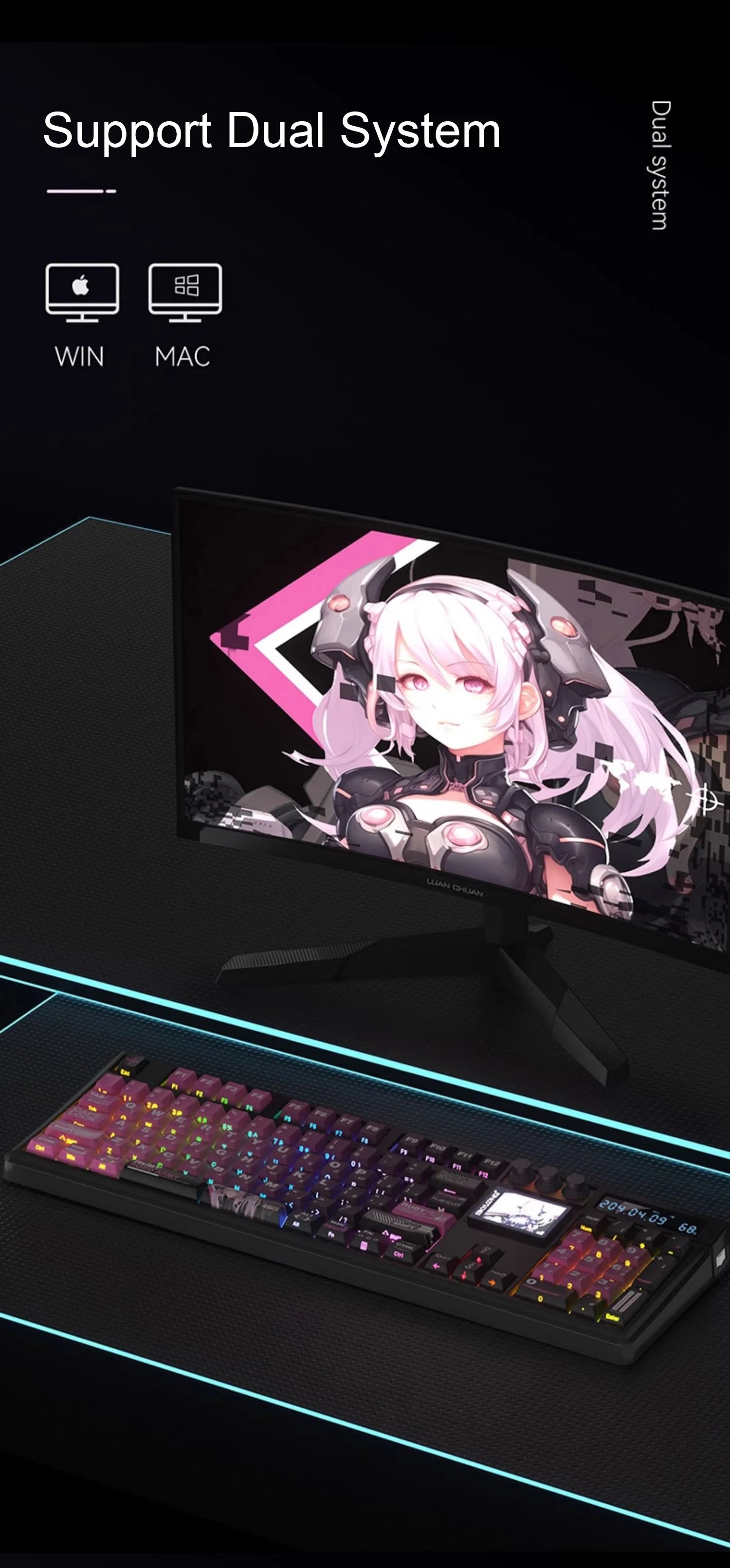 SKYLOONG GK104 Pro Mechanical Keyboard Wireless Gaming Keyboard Full-Size RGB PBT Keycap Hot-swap Silent Switch PC Accessories