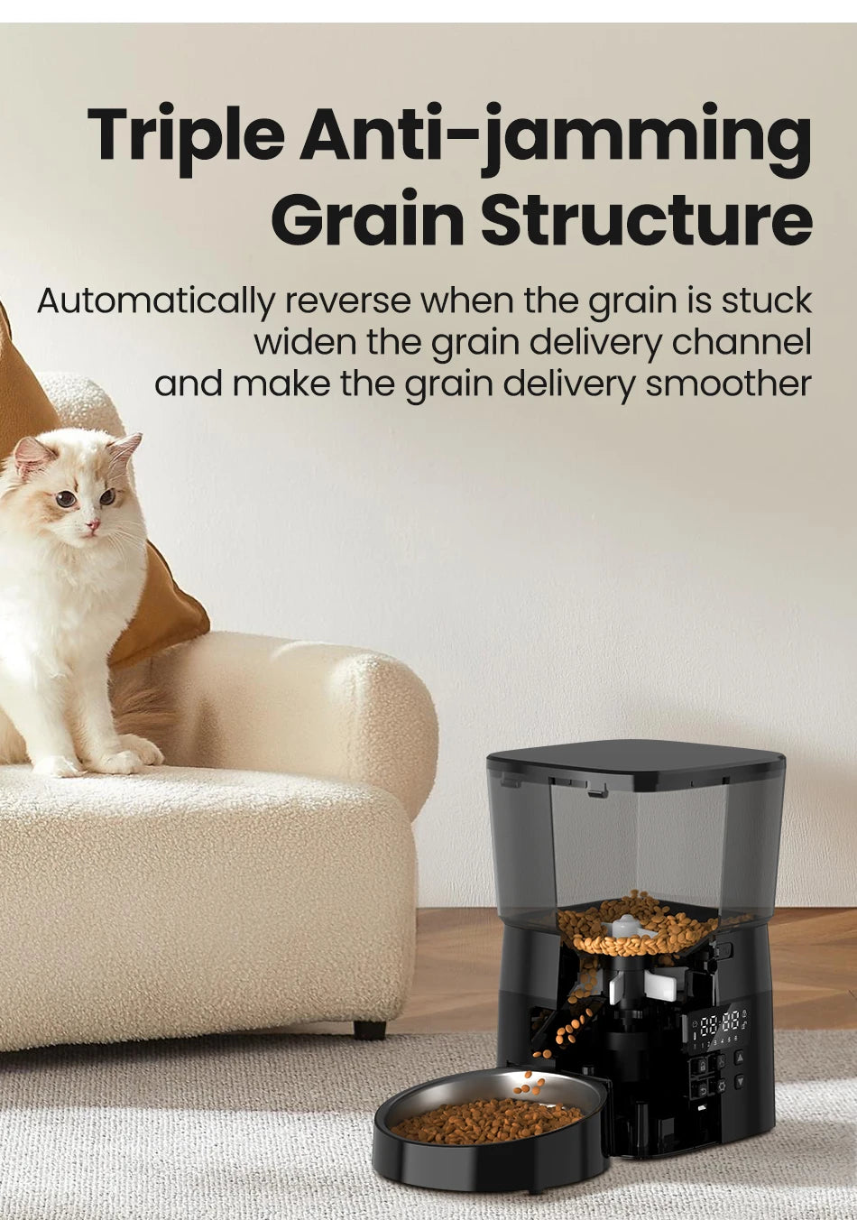 ROJECO Automatic Pet Feeder – Button Version