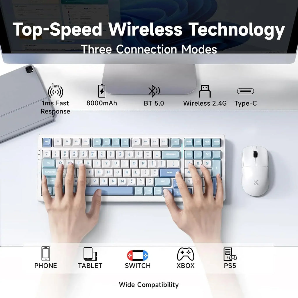 MCHOSE G98 V2 Tri-Mode Wireless Mechanical Gaming Keyboard
