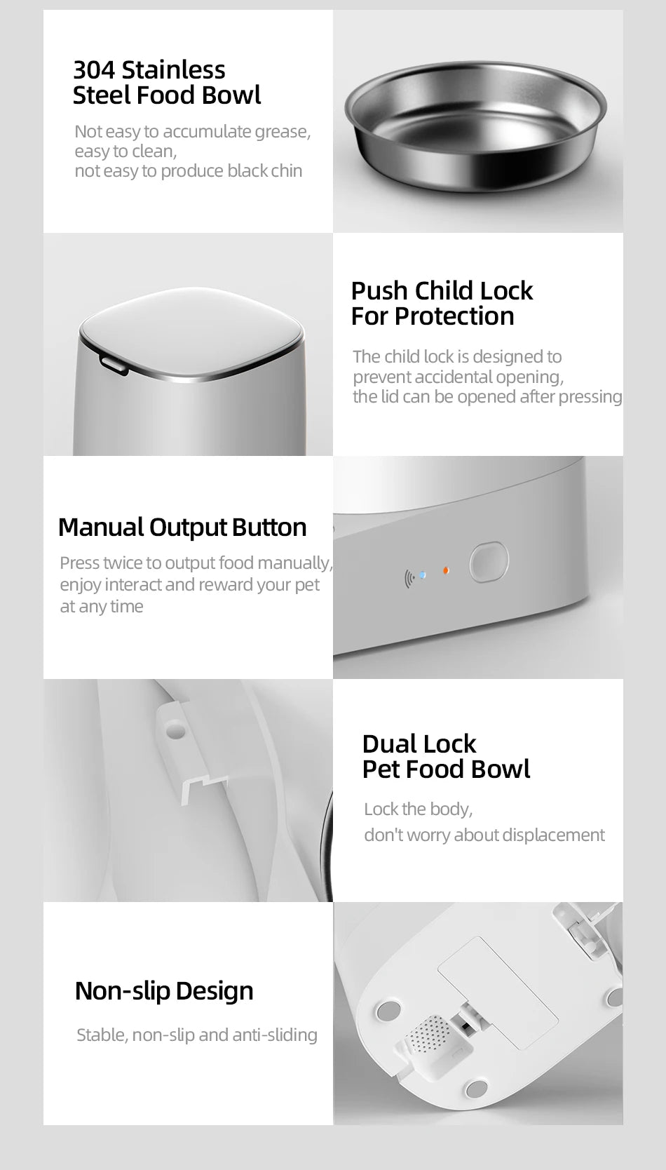 ROJECO WiFi Smart Double Cat Feeder