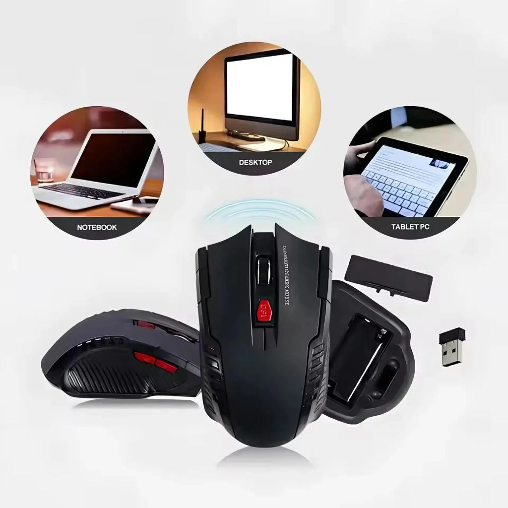 Portable 2.4G Wireless Mouse with USB Receiver 6 Buttons Adjustable DPI Gaming Mouse for PC Laptop Accessories