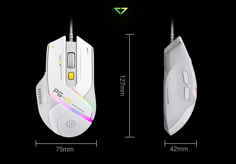 Inphic PG1 RGB Wired Gaming Mouse 12800 DPI 1000Hz