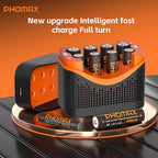 PHOMAX 1.5V Rechargeable Lithium Battery AA & AAA with Charger