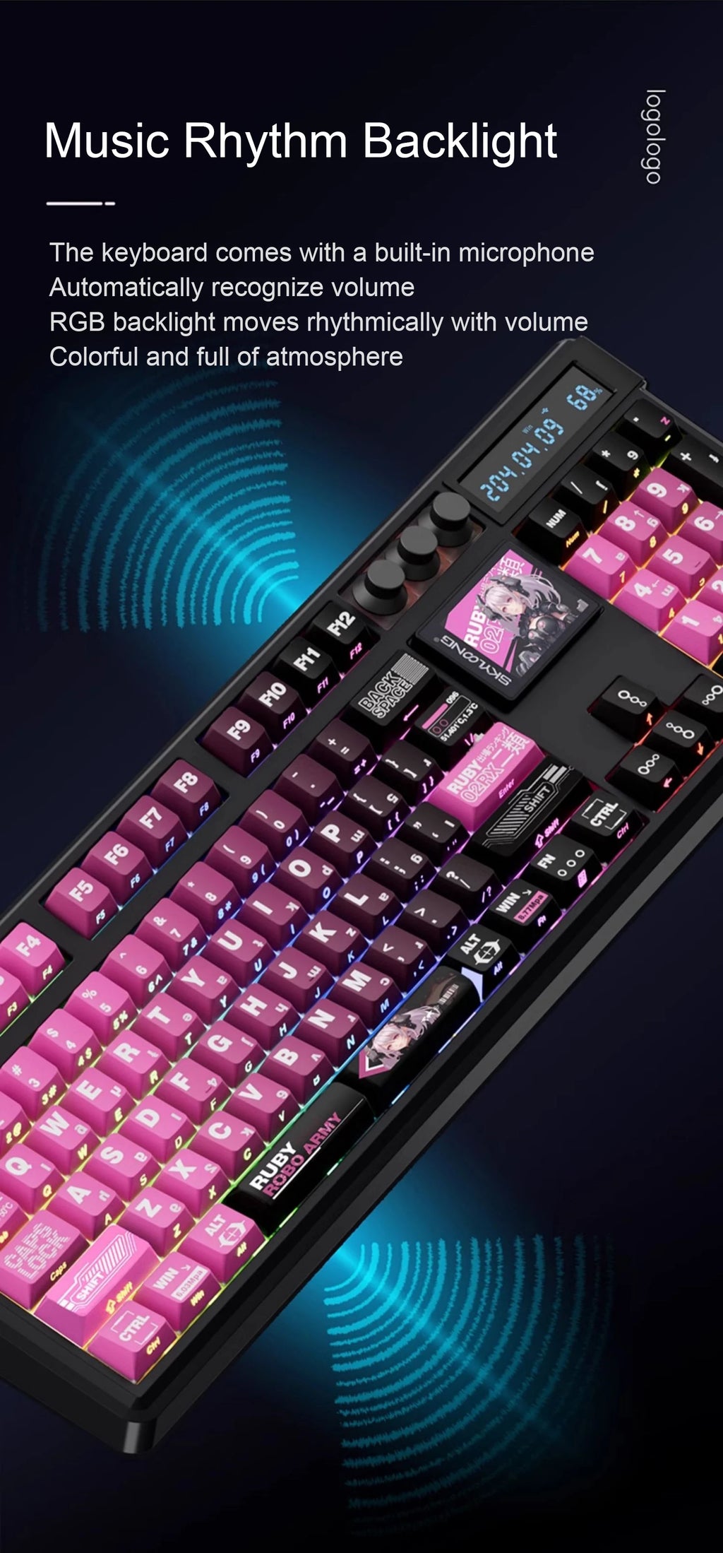SKYLOONG GK104 Pro Mechanical Keyboard Wireless Gaming Keyboard Full-Size RGB PBT Keycap Hot-swap Silent Switch PC Accessories