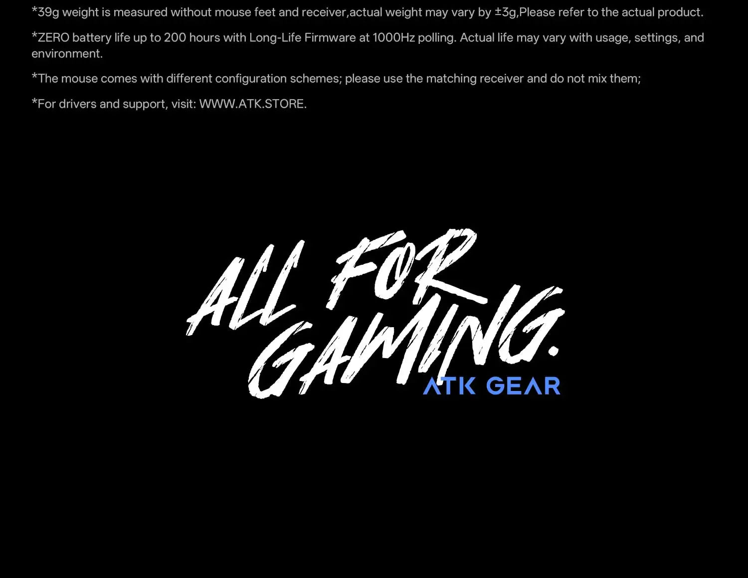 ATK Blazing Sky ZERO Ultralight Gaming Mouse 39g PAW3950 8KHz