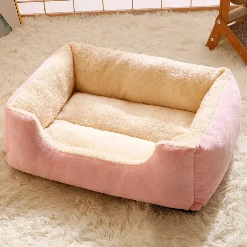 Cozy Cat & Dog Cushion Bed – Warm Winter Basket House